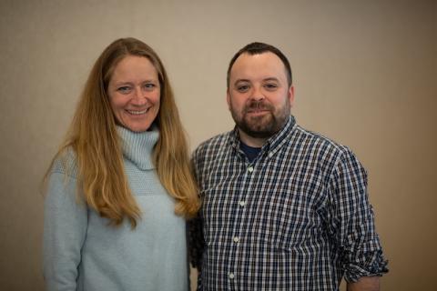 Dr. Jennifer DiGrazia and Joe Courchesne, from the Western Massachusetts Writing Project. They stand side by side and smile.