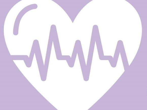 Icon of a heart with light purple background